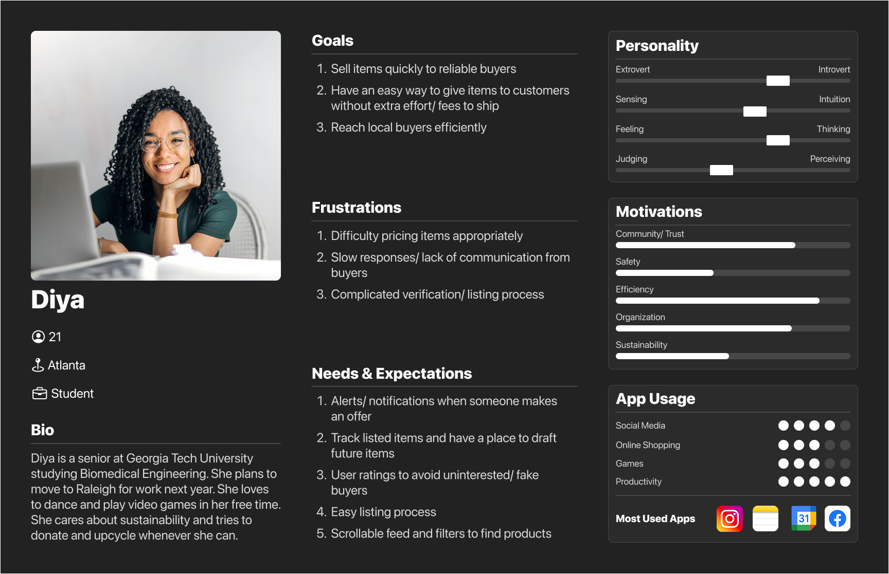 Design persona: Diya